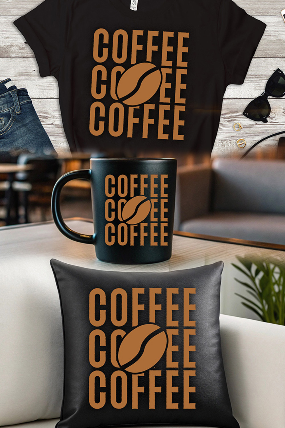 Coffee Graphics for Coffee loves pinterest preview image.