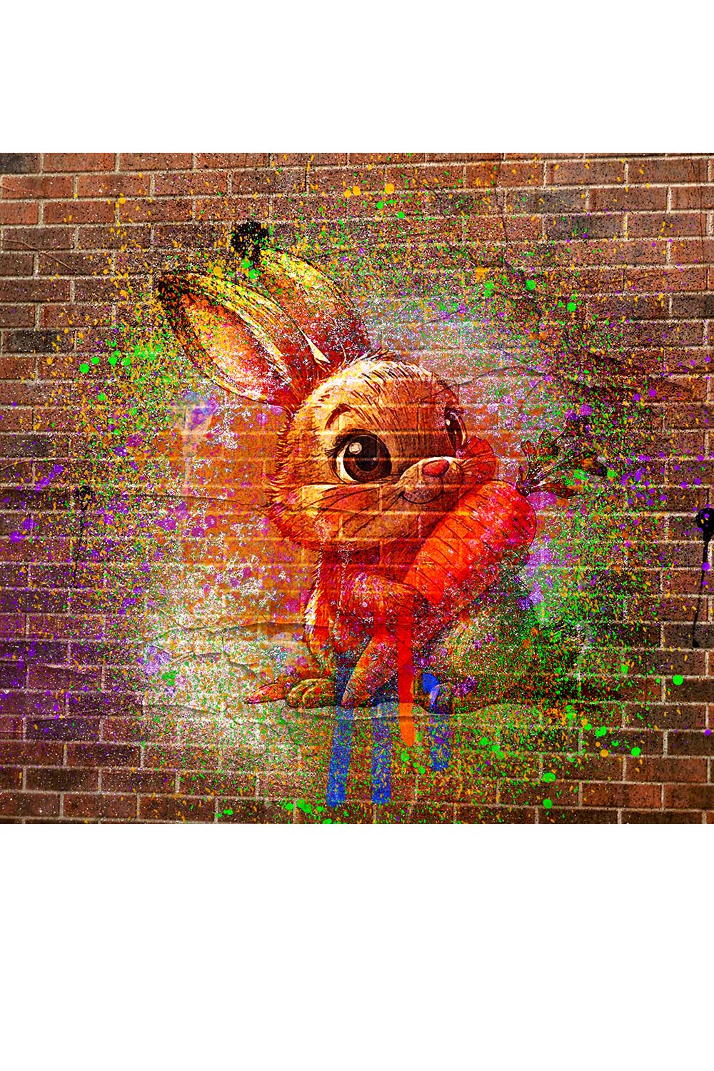 Brick Wall Spray Art Photoshop Action pinterest preview image.