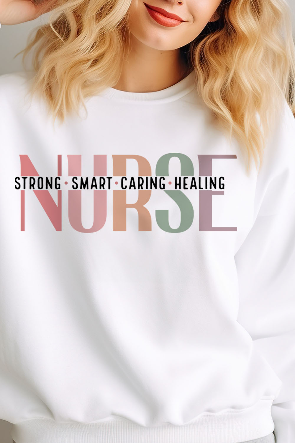 Nurse SVG Design,Strong,Smart pinterest preview image.