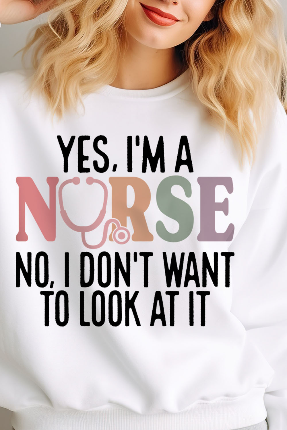 Nurse SVG Design,I'm a Nurse Tshirt pinterest preview image.