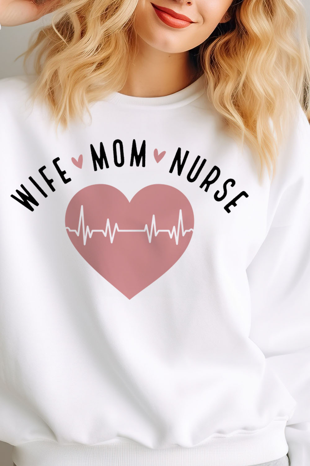 Wife mom Nurse, Nurse Tshirt pinterest preview image.