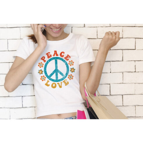 Peace & Love - Retro Flower Power Design cover image.