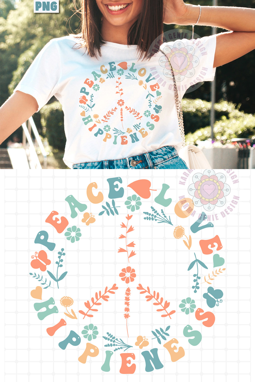 Peace - Love - Hippieness / Peace Sign pinterest preview image.