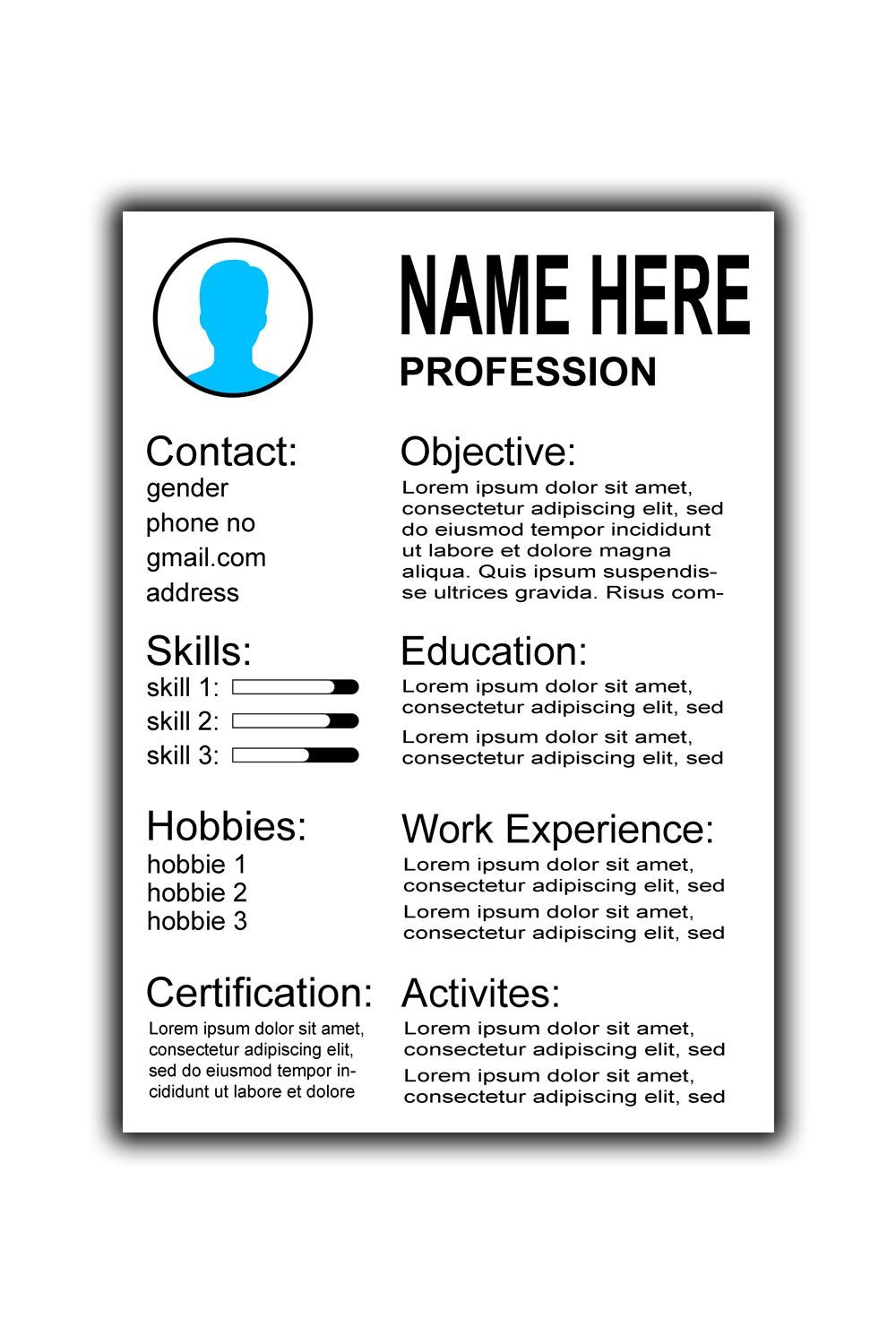 Resume Design Overview: Modern, Clean, and Professional Layout Template pinterest preview image.