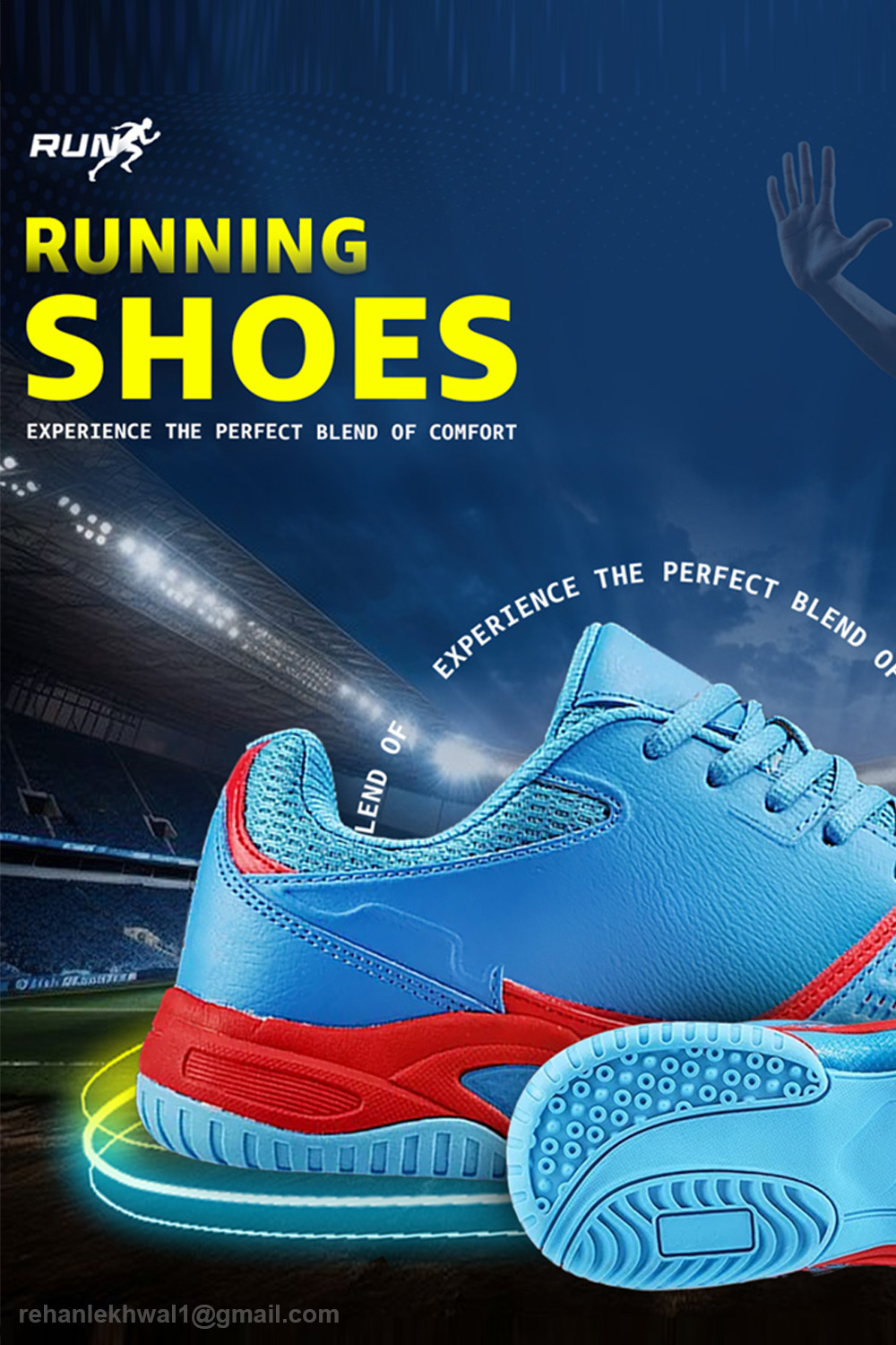 RUNNING SHOES TEMPLATE pinterest preview image.