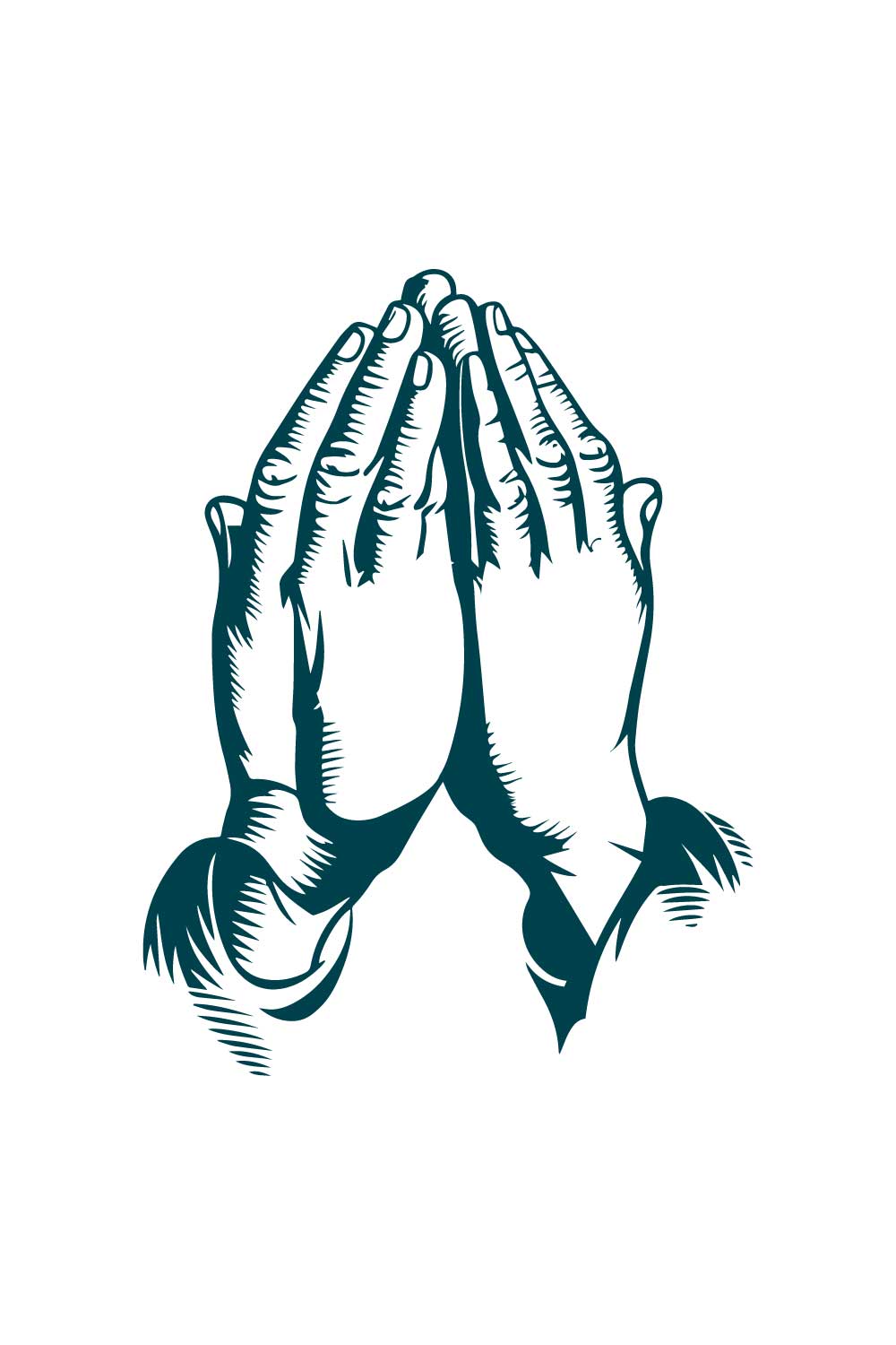 Praying Hands Vector Illustration pinterest preview image.