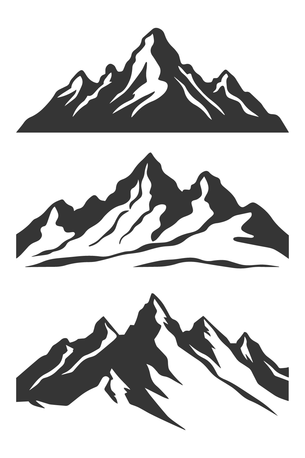 Vector Mountain Silhouettes Set pinterest preview image.