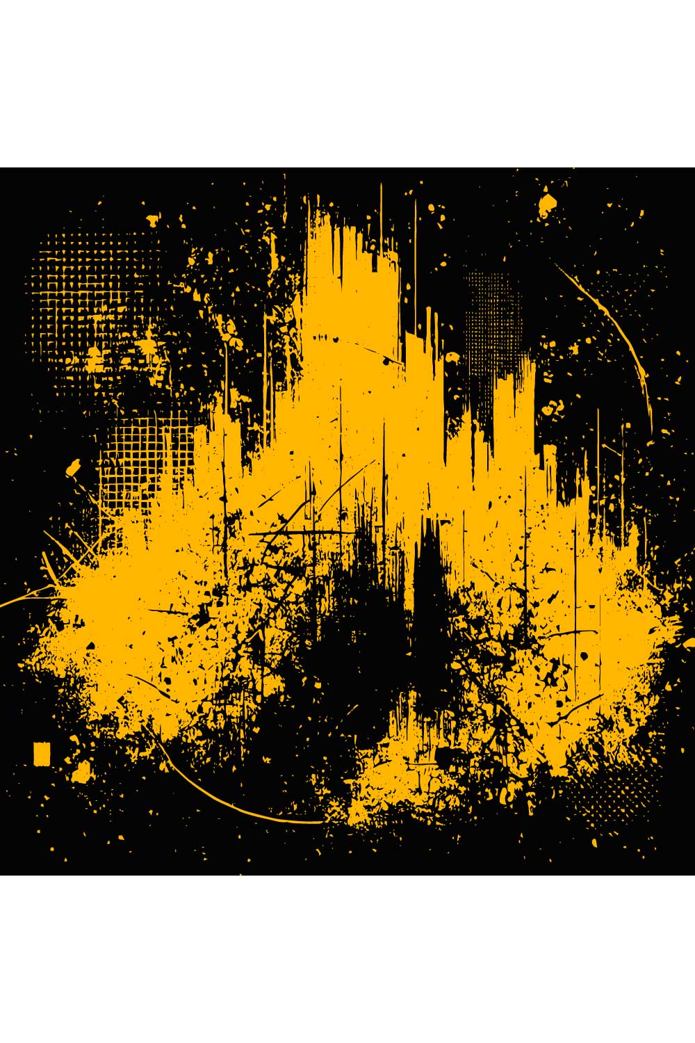 Urban Grunge Abstract Background in Yellow and Black pinterest preview image.