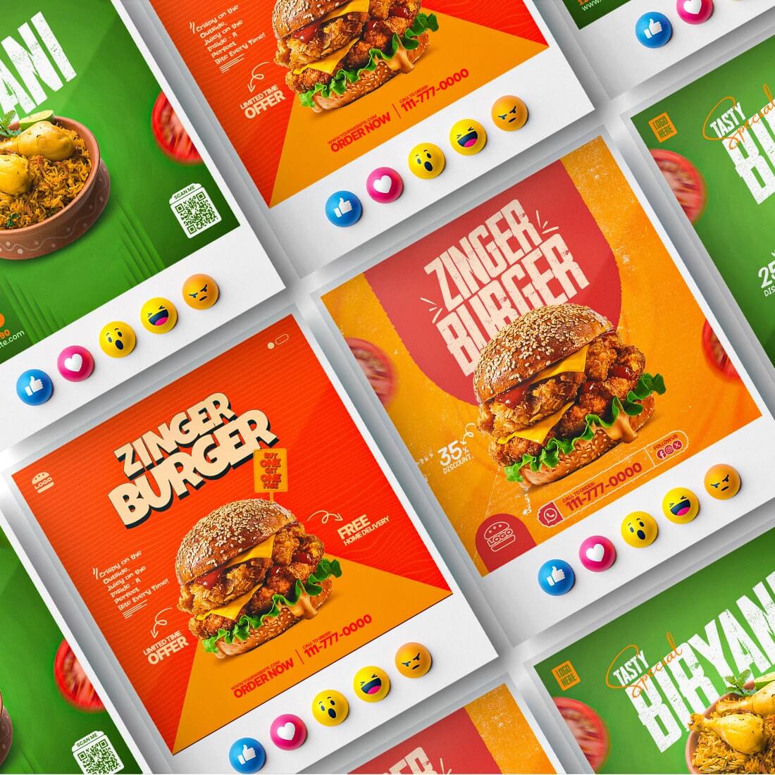 Food Instagram Templates - Pack of 3 preview image.