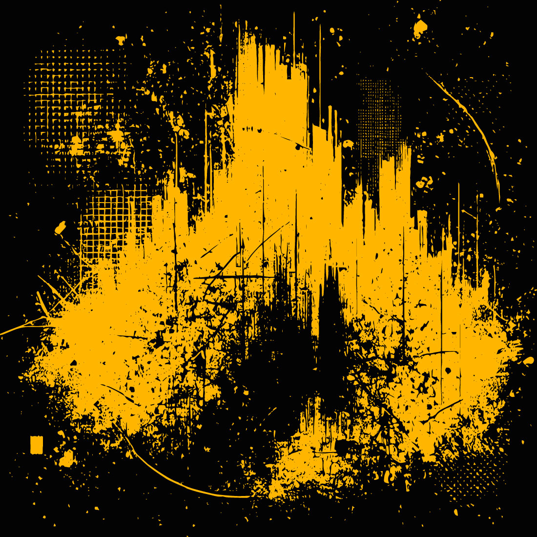 Urban Grunge Abstract Background in Yellow and Black preview image.