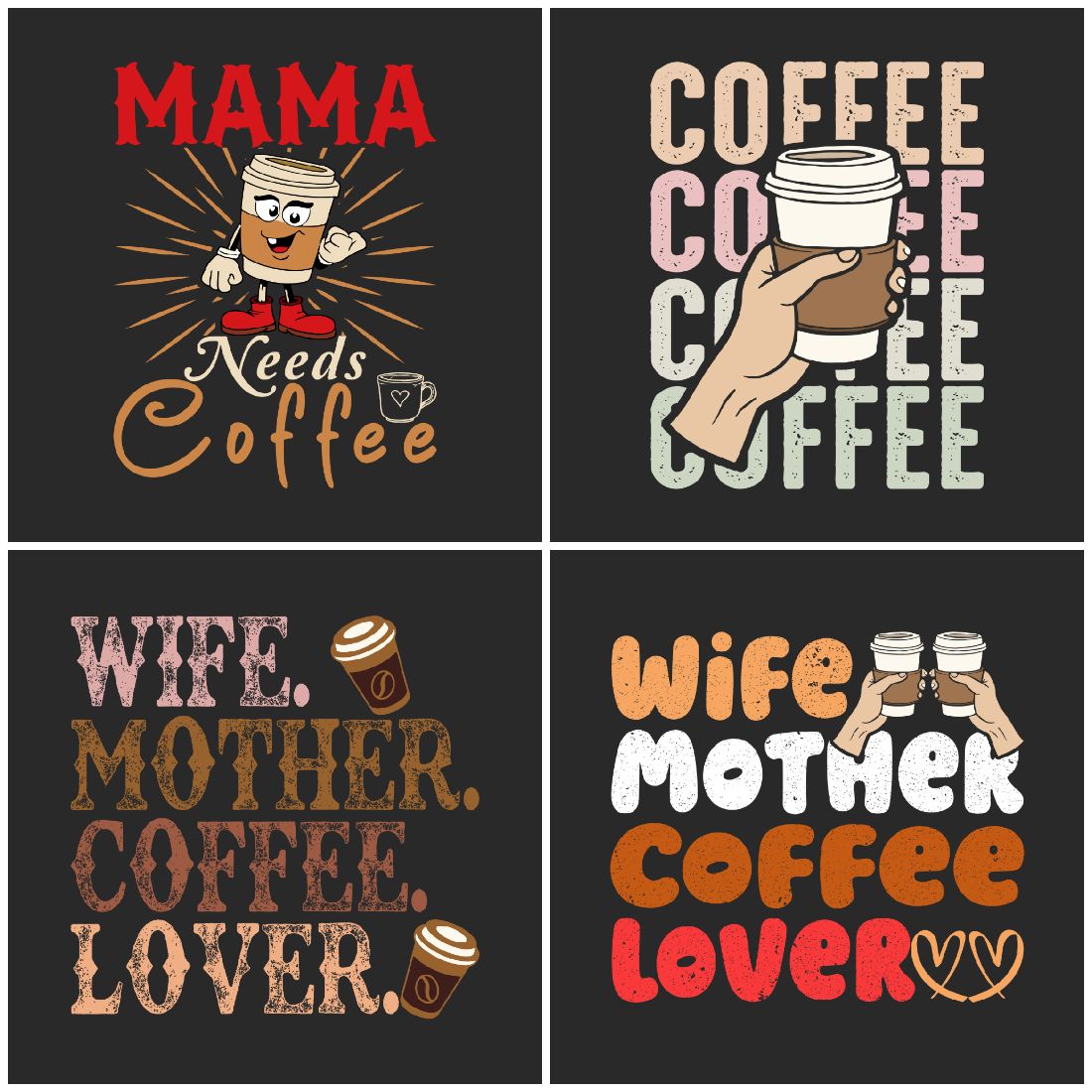 Coffee graphic for coffee lover preview image.