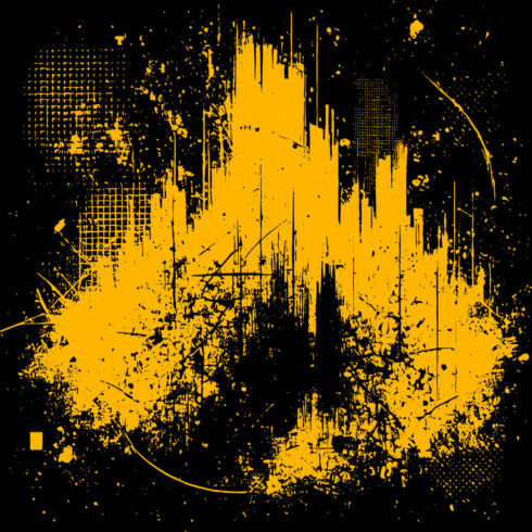 Urban Grunge Abstract Background in Yellow and Black cover image.