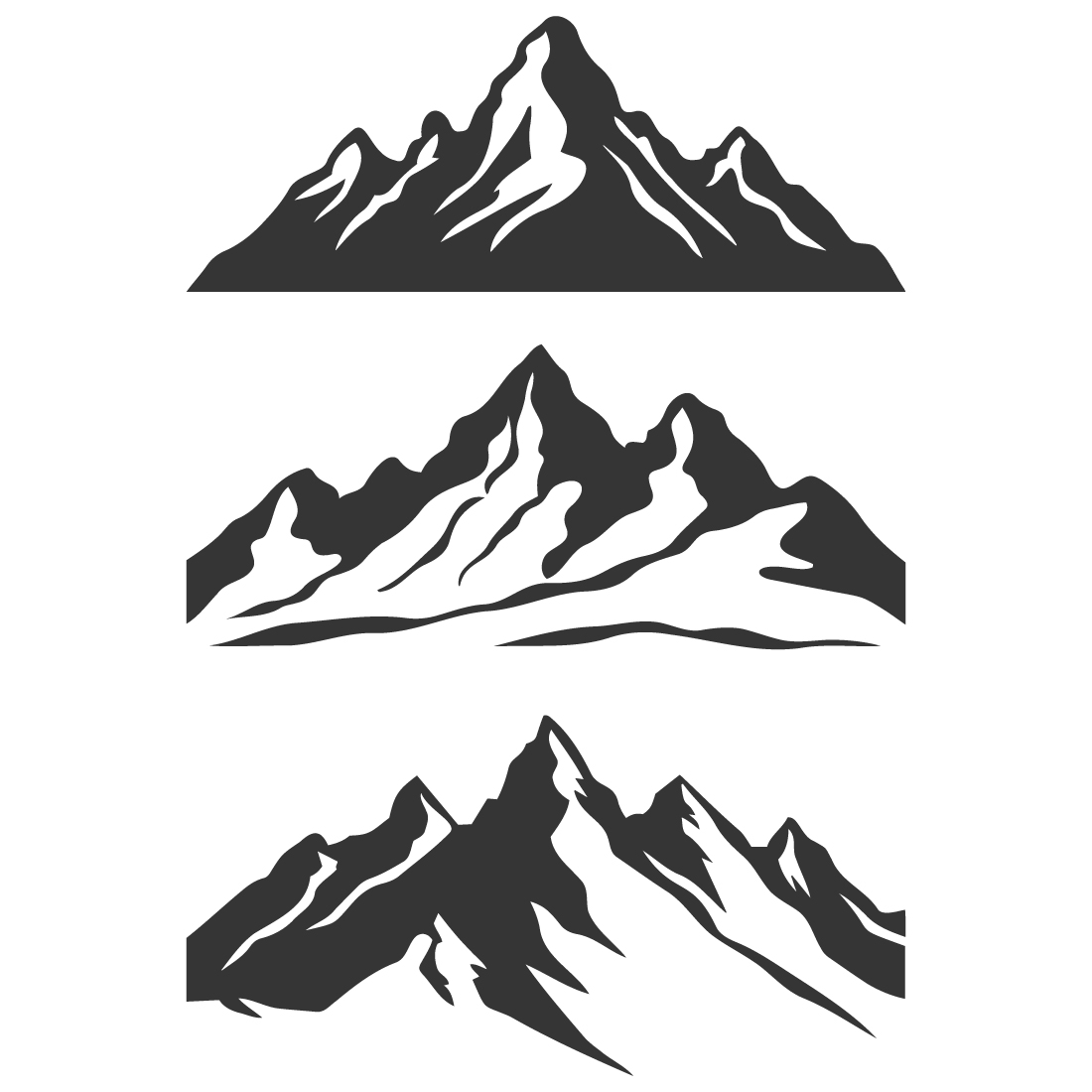 Vector Mountain Silhouettes Set preview image.