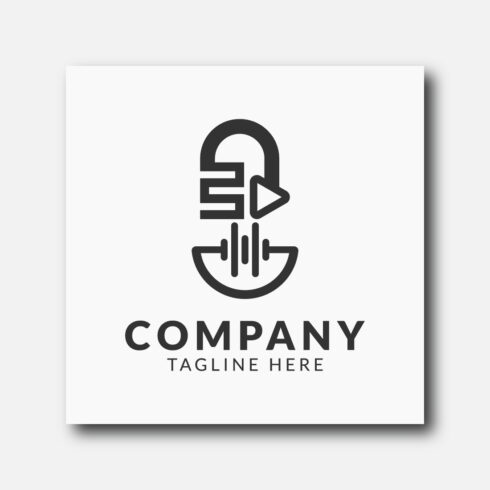 Podcast logo template design cover image.