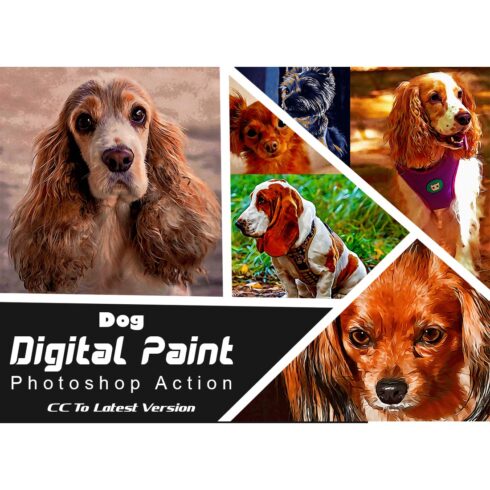 Dog Digital Paint Photoshop Action cover image.