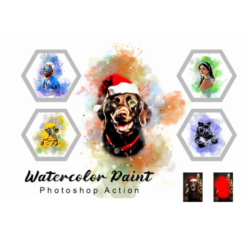 Watercolor Paint Photoshop Action V-III cover image.