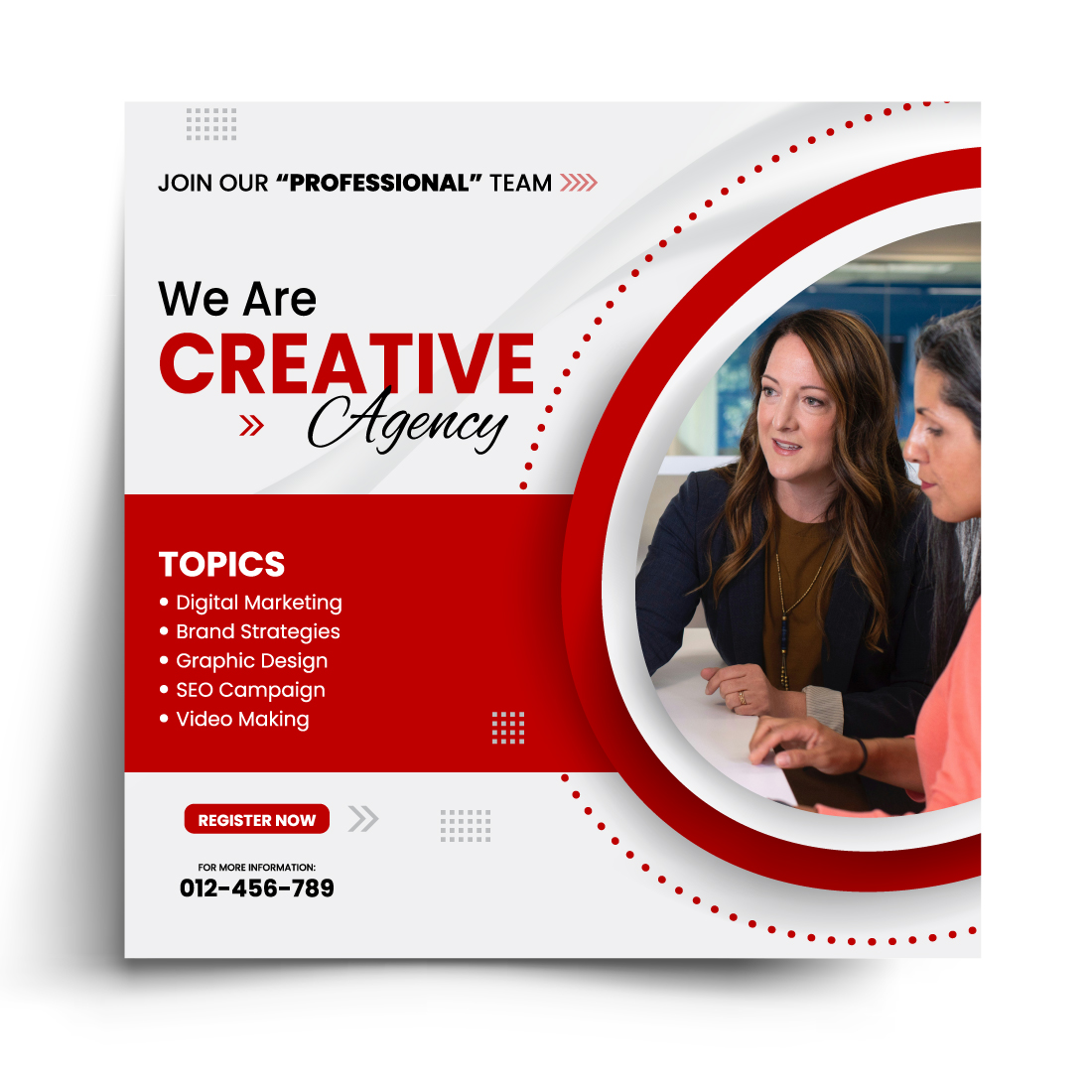 We Are Creative Agency And Corporate Business Social Media Post Banner Design Template preview image.