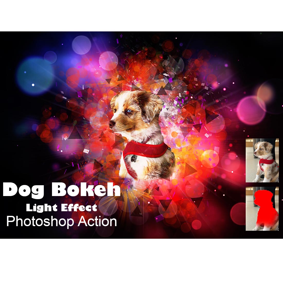 Dog Bokeh Light Effect PS Action cover image.