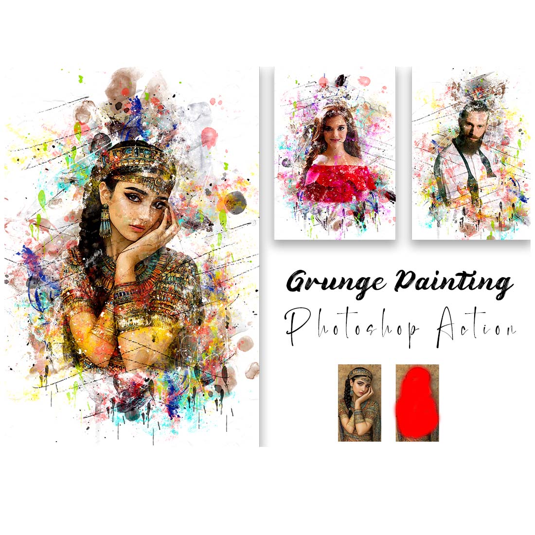 Grunge Painting Photoshop Action cover image.