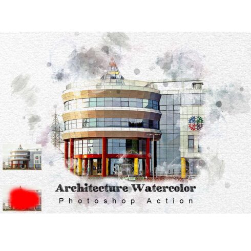 Architecture Watercolor Photoshop Action cover image.