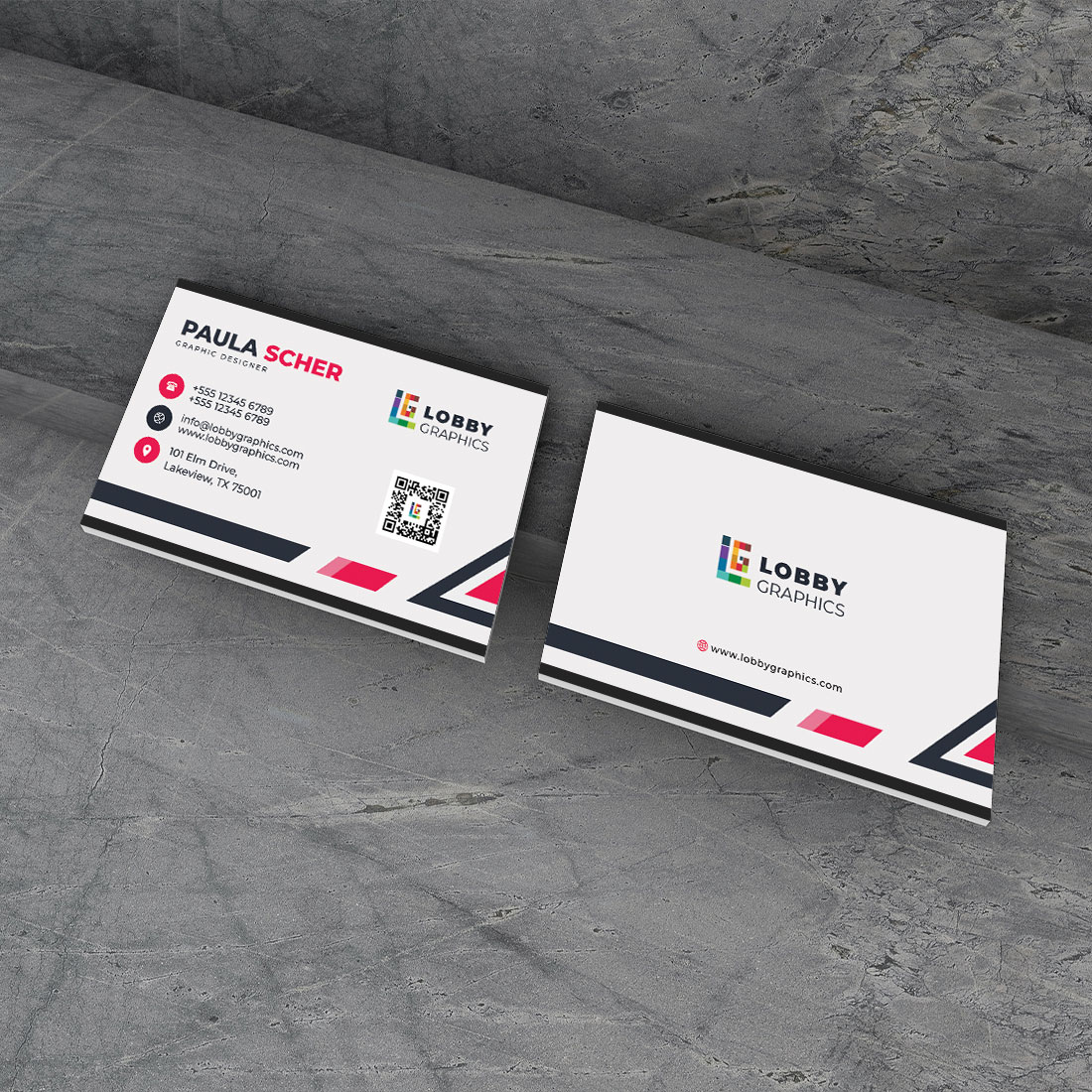 Simple Modern Business Card Design Template cover image.