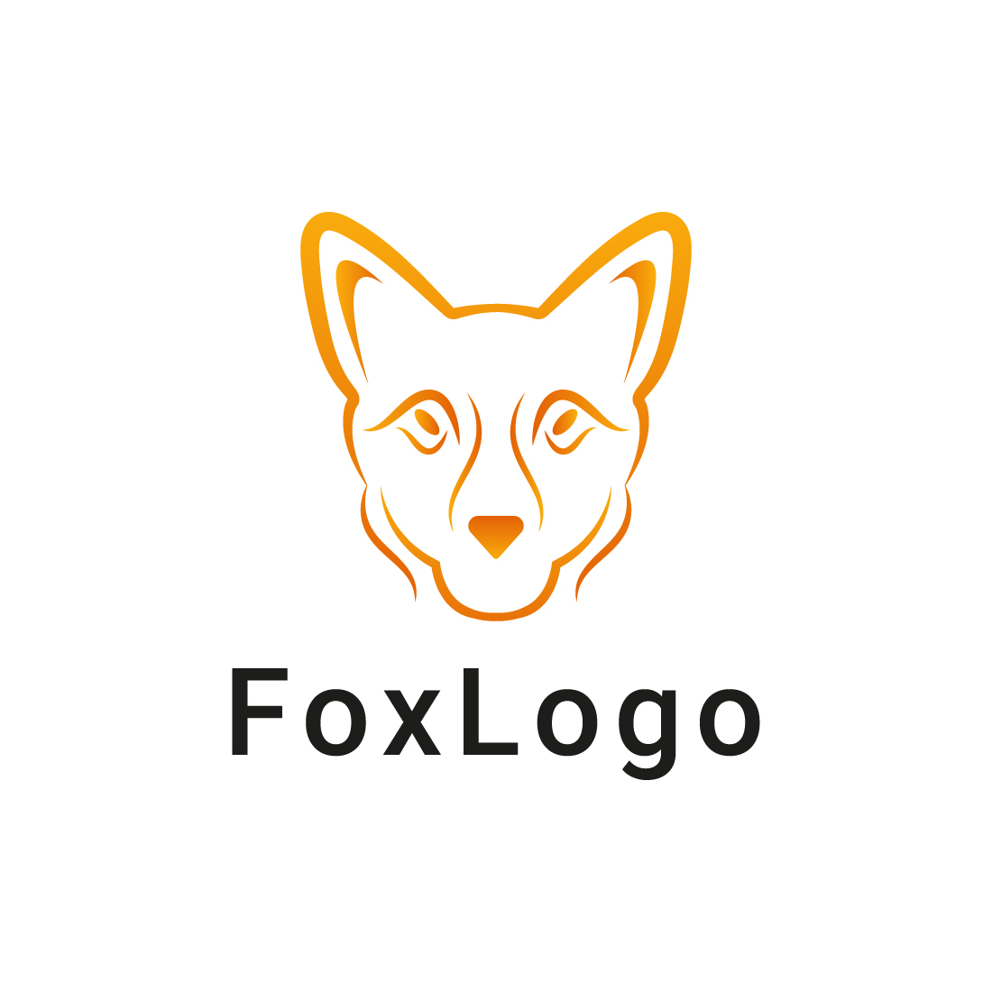 Fox logo template design preview image.