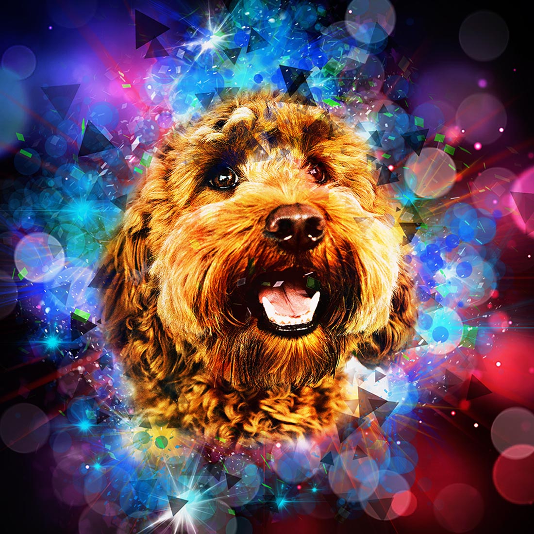 Dog Bokeh Light Effect PS Action preview image.