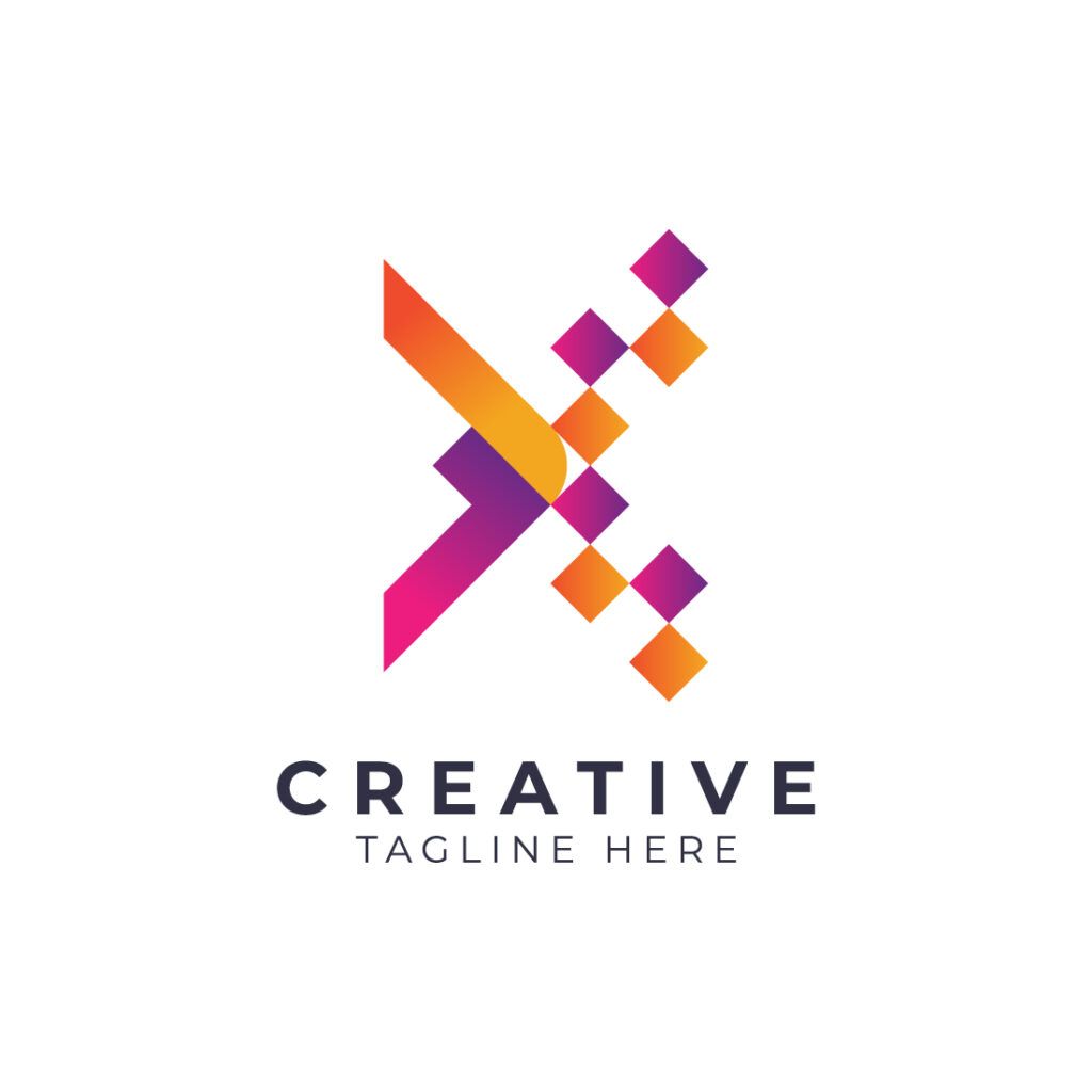 Abstract x letter initial colorful logo design. - MasterBundles