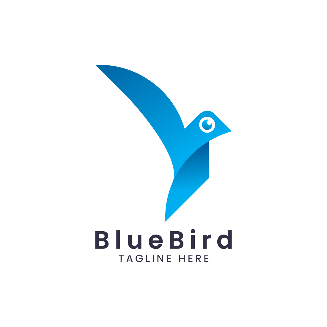 Bluebird gradient logo icon vector template design preview image.