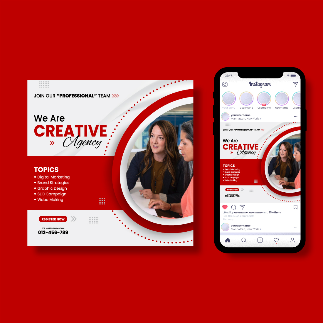 We Are Creative Agency And Corporate Business Social Media Post Banner Design Template cover image.