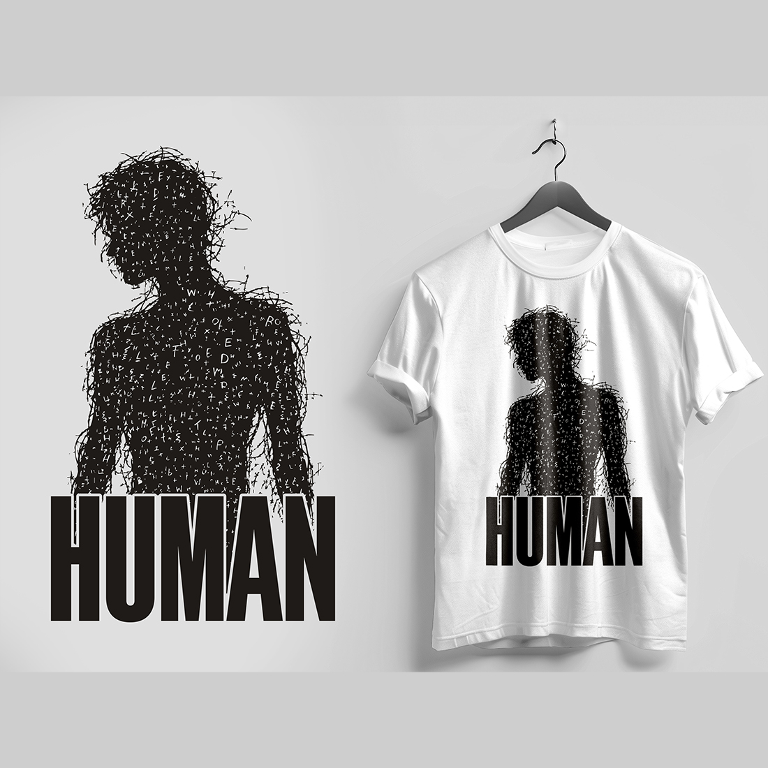 Human T-shirt Design preview image.