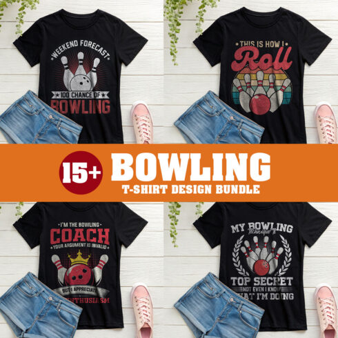 15+ Bowling T-Shirt Design Bundle – Funny & Retro Bowling Shirts for Bowlers cover image.