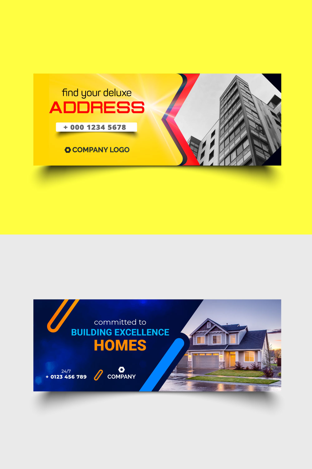 facebook cover photo, instagram cover design, twitter cover design and social media cover design for real estate business pinterest preview image.