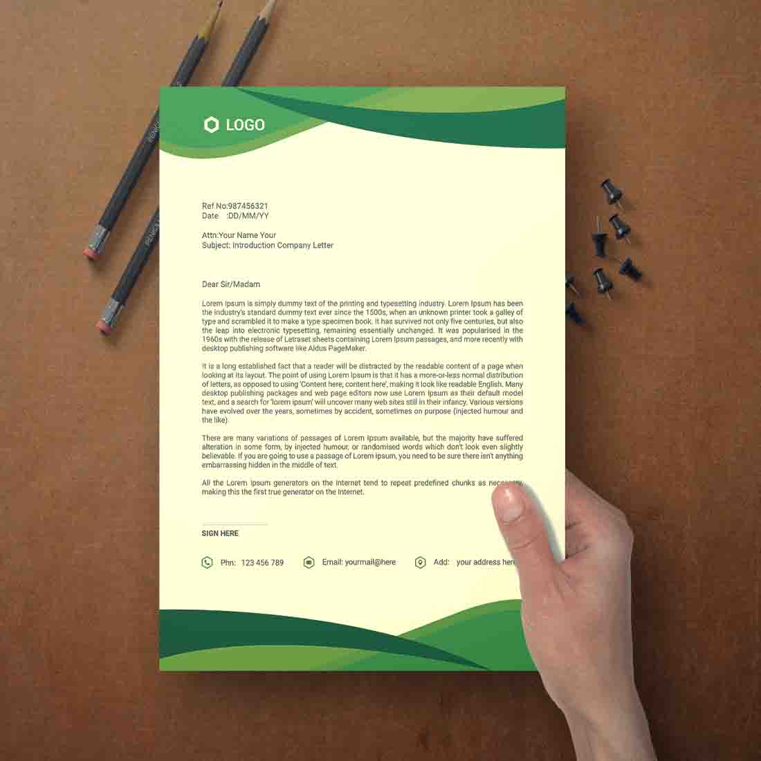 This is a letterhead design This template download contains one color letterhead design cover image.