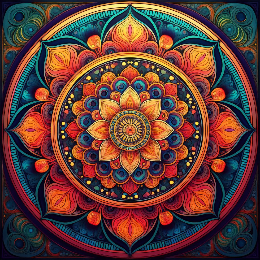 Psychedelic Mandala - Trippy Kaleidoscopic Abstract Art cover image.