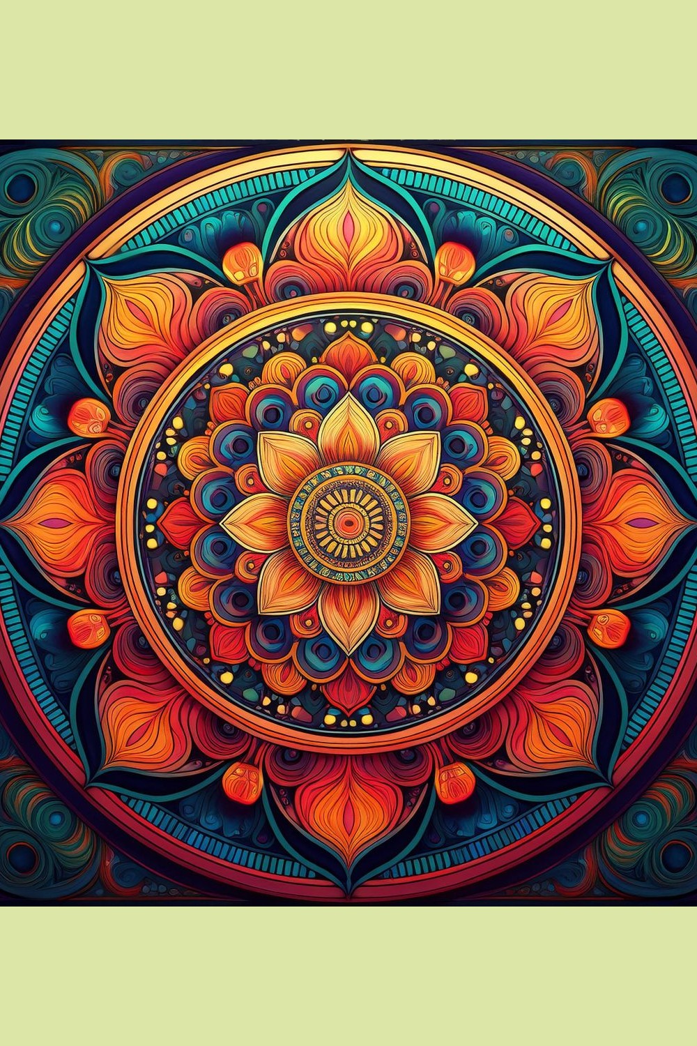 Psychedelic Mandala - Trippy Kaleidoscopic Abstract Art pinterest preview image.