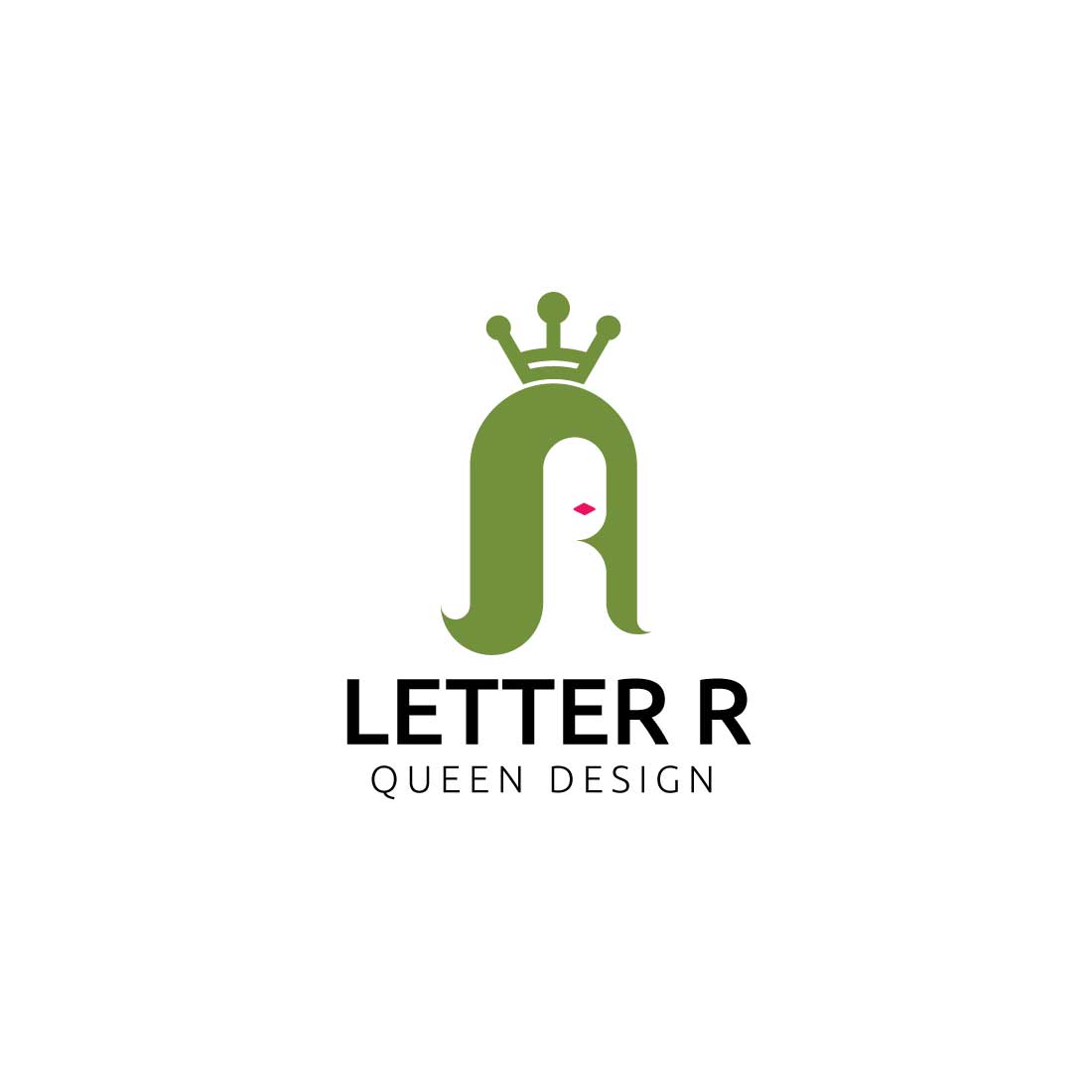 The Regal R Queen of Logo design preview image.