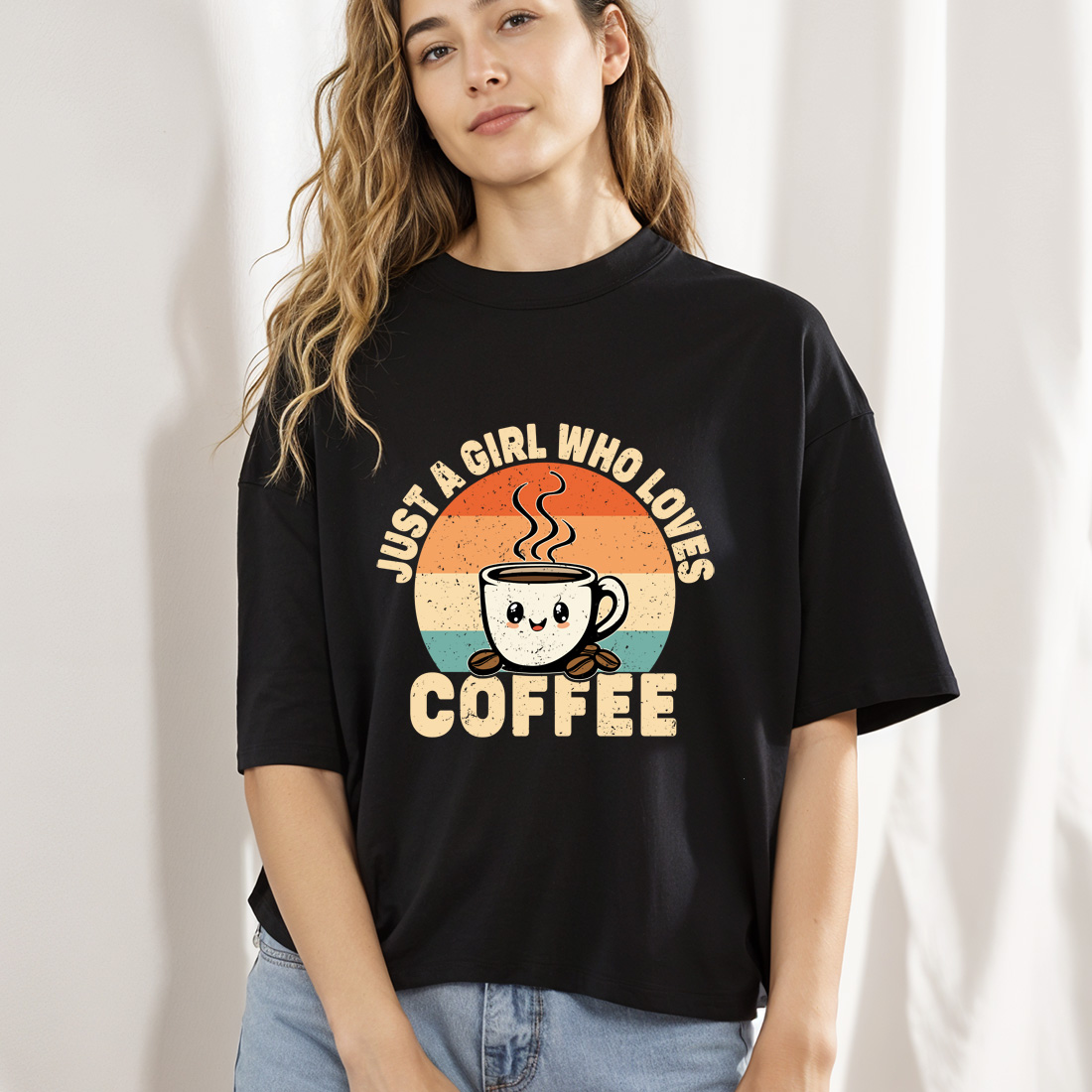 retro coffee cup art with playful typography for mugs and shirts black female mock up 280