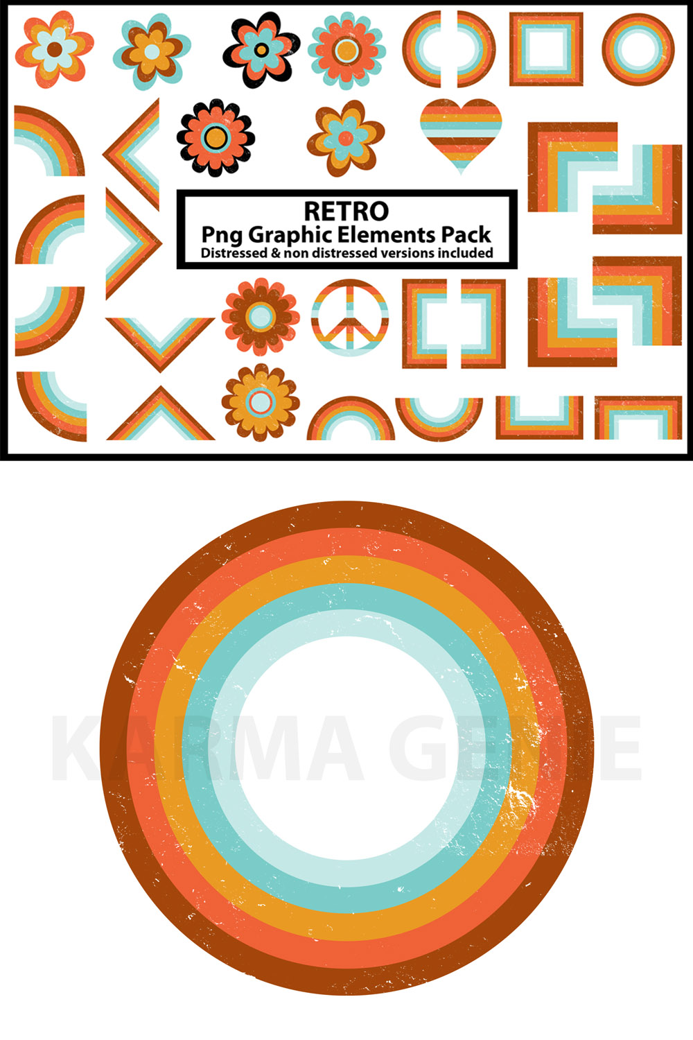 1970s Retro Elements pinterest preview image.