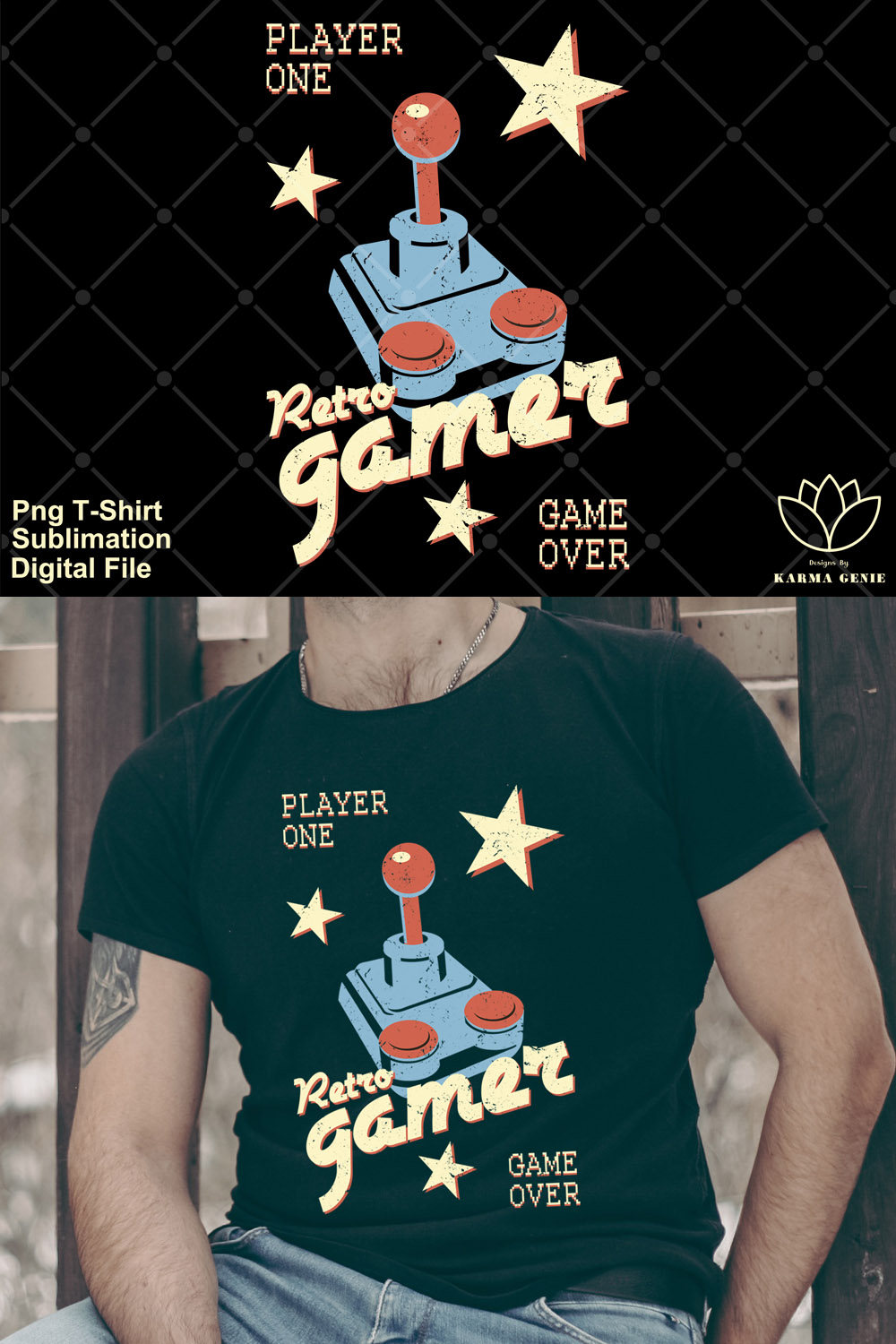 Retro Gamer Png - Gaming Sublimation pinterest preview image.