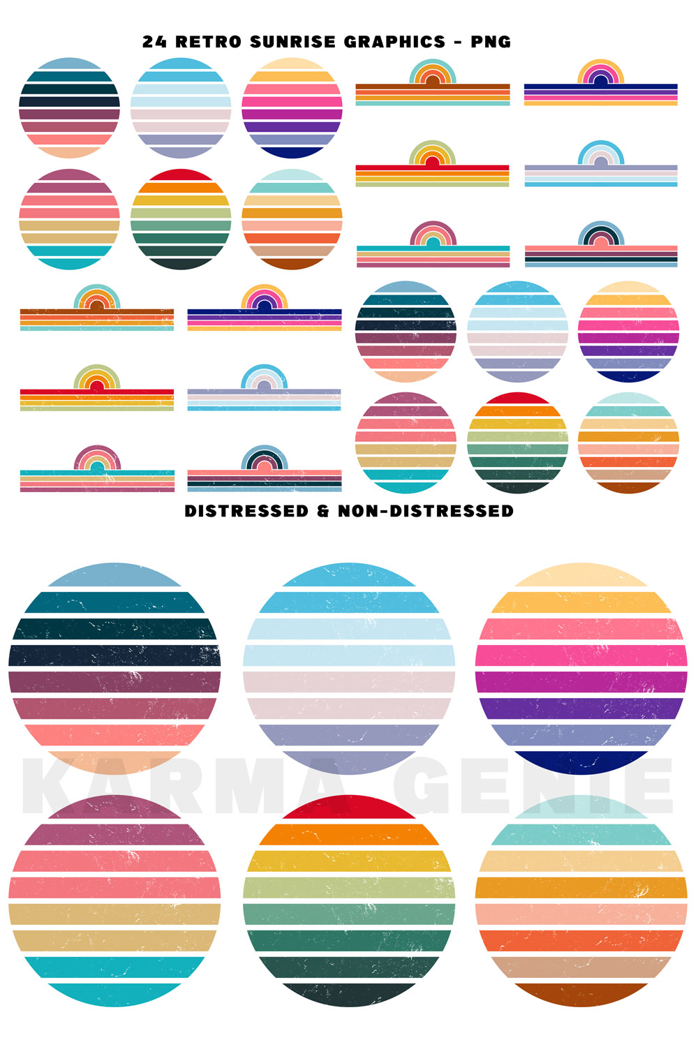 Retro Sunrise Png Graphics pinterest preview image.