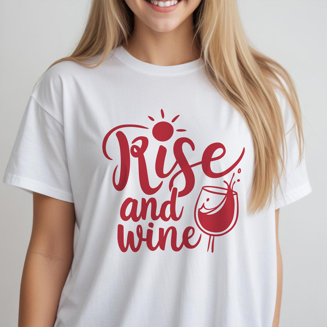 rise and wine white female tshirt front mockup 428