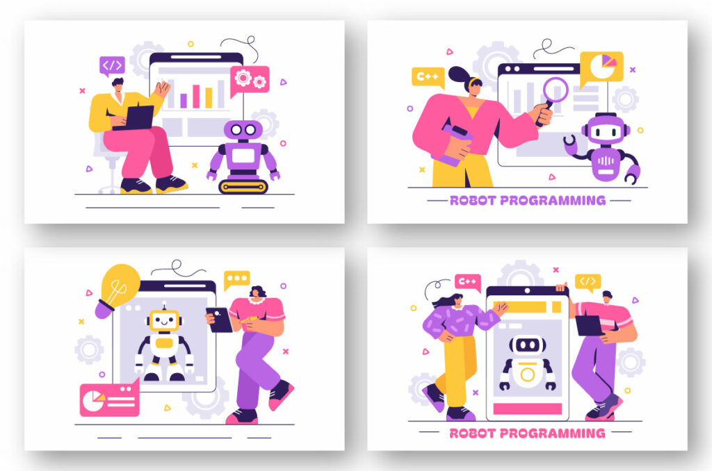 10 Artificial Intelligence Robot Programming Illustration - MasterBundles