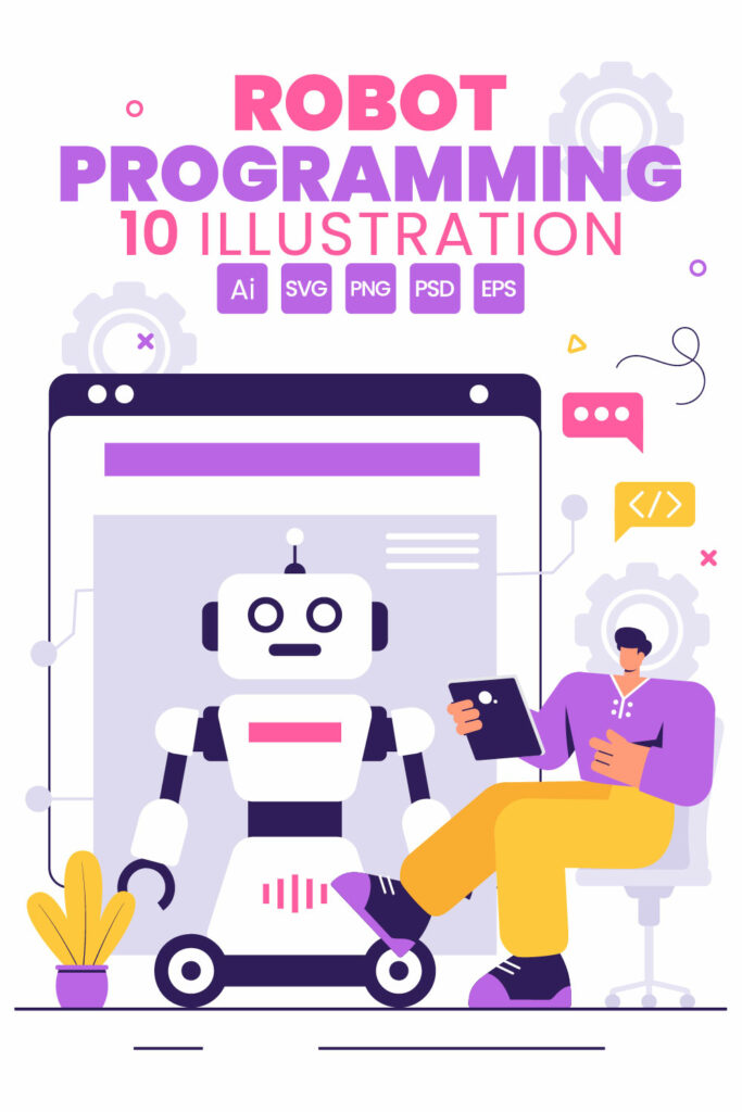 10 Artificial Intelligence Robot Programming Illustration - MasterBundles
