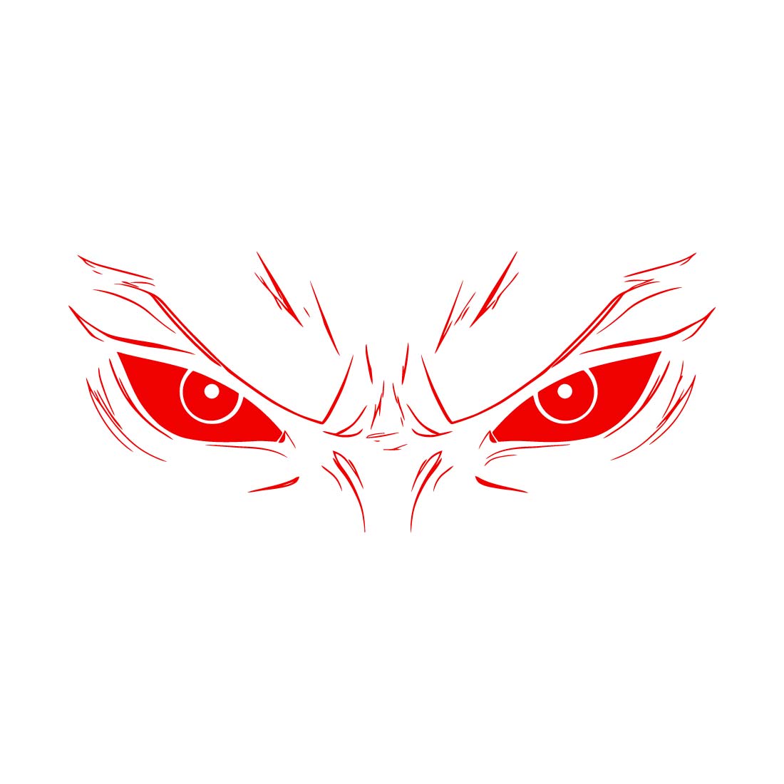 Fierce Red Eyes Vector Illustration preview image.