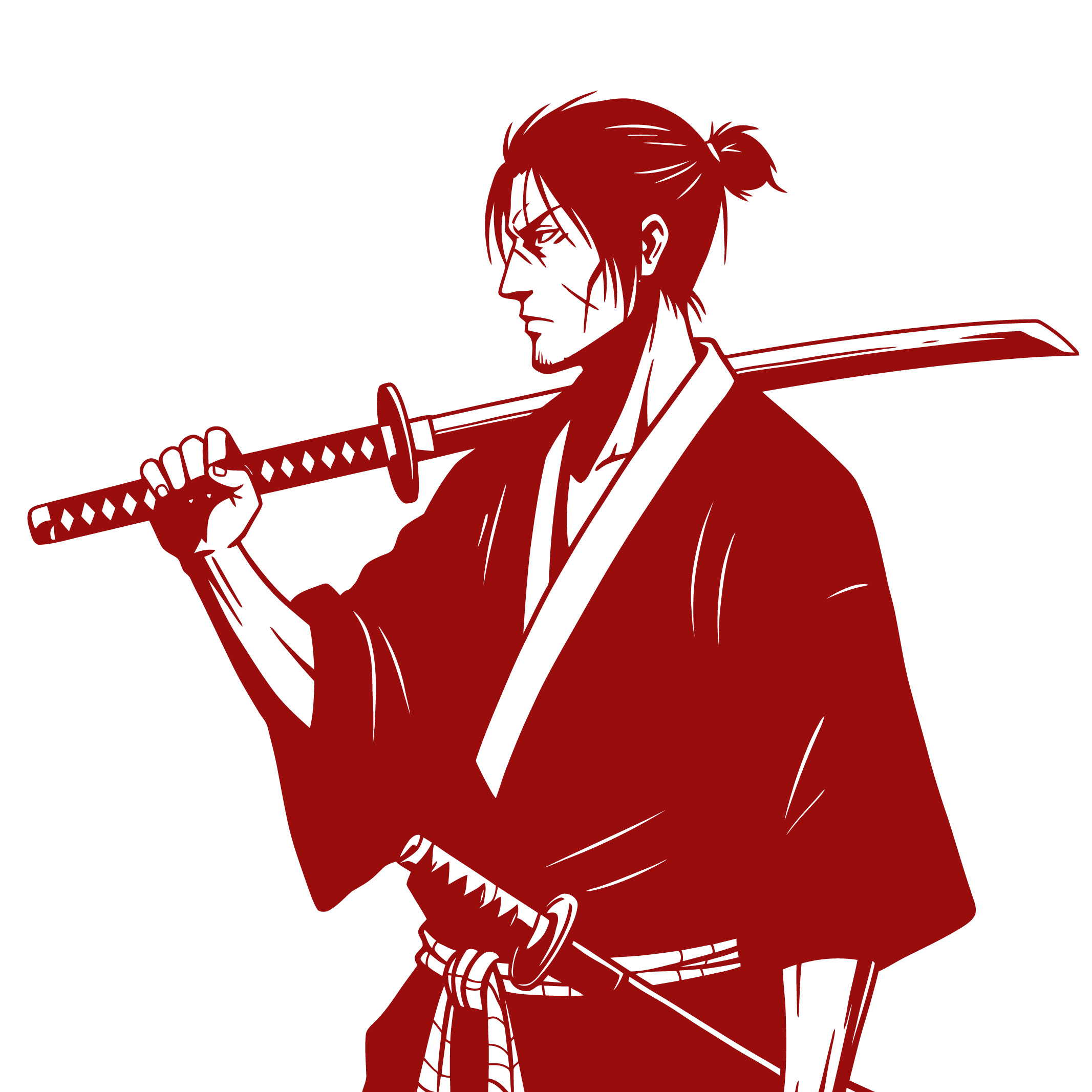 Samurai Warrior Vector Illustration Logo preview image.