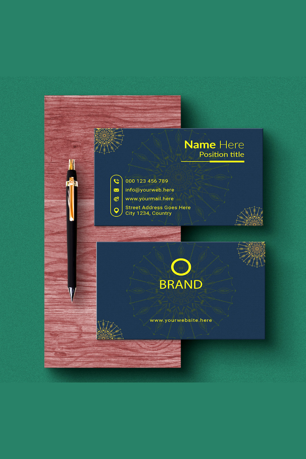 creative and simple modern business card design pinterest preview image.