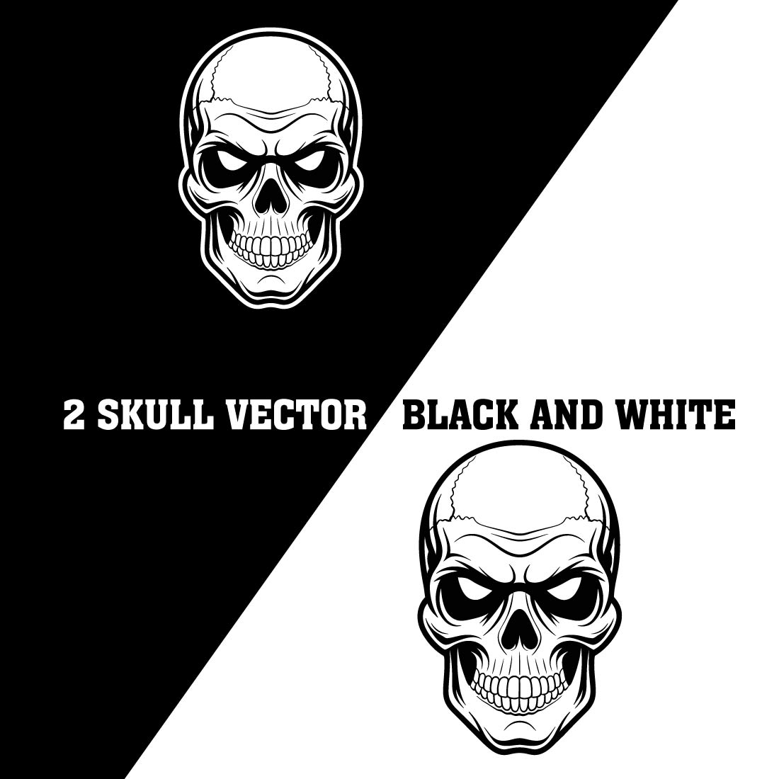 A black and white drawing of a skull with a white skull cover image.