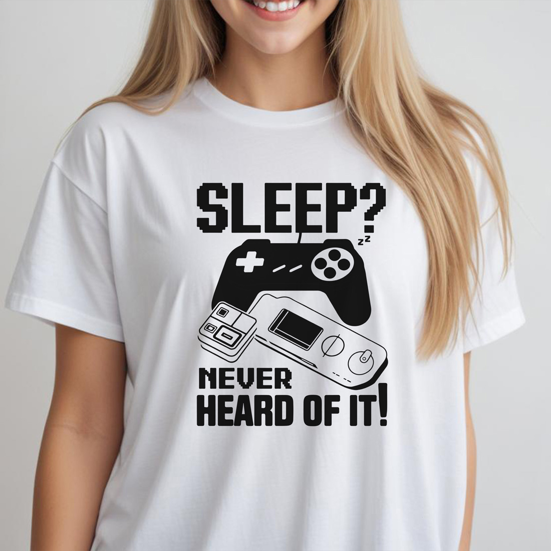 sleep never heard of it female tshirt front mockup 690