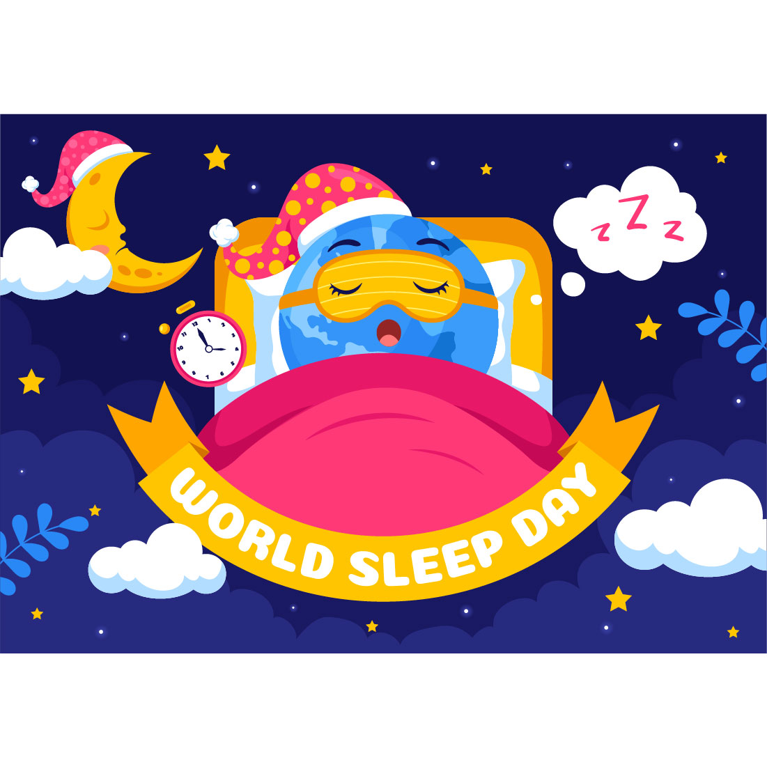 10 World Sleep Day Illustration preview image.